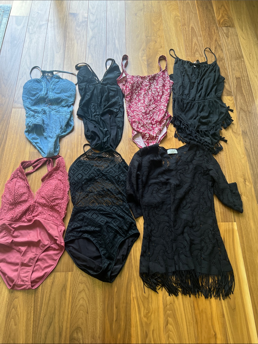 Becca Women’s One-Piece Swimsuit Lot Black, Blue, Pink